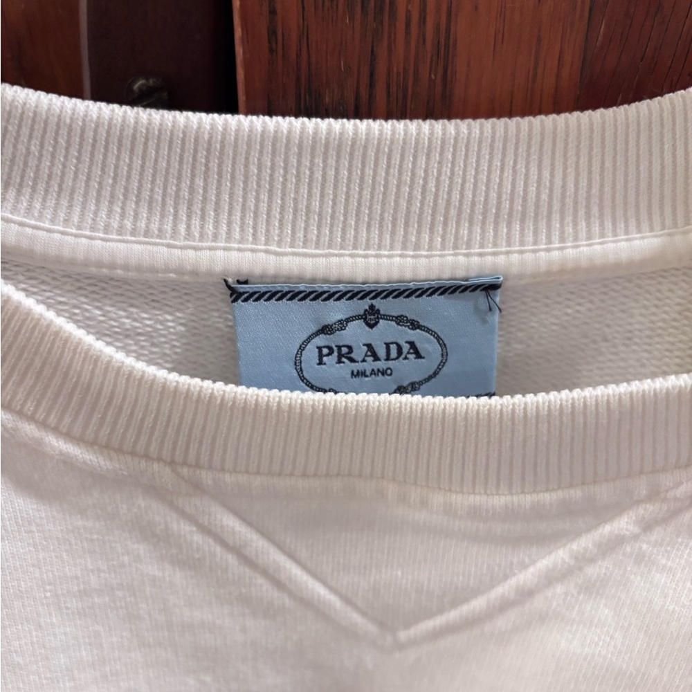 Prada White Kids Sweatshirt with Black Accents - Picture 3 of 8